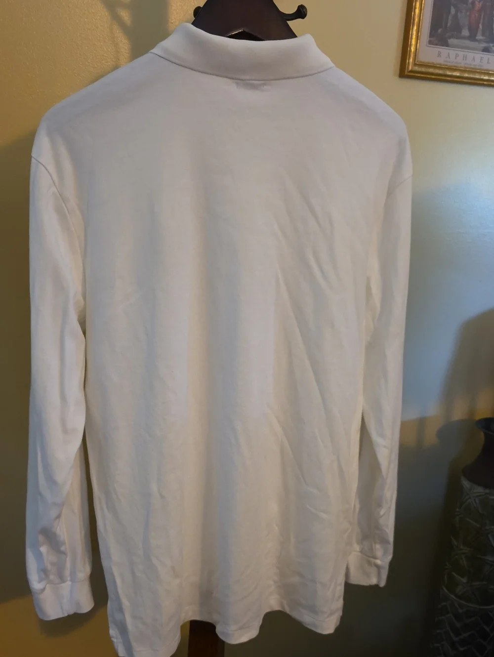 Ralph Lauren White Long-Sleeve Polo with Colored Pony Logo